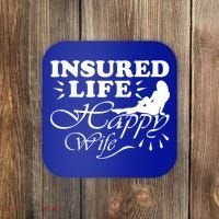 Insured Life Happy Wife Gift Insurance Agent Gift Coaster thumb 0