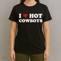 I Love Hot Cowboys, I Heart Hot Cowboys Lover T-Shirt thumb 4