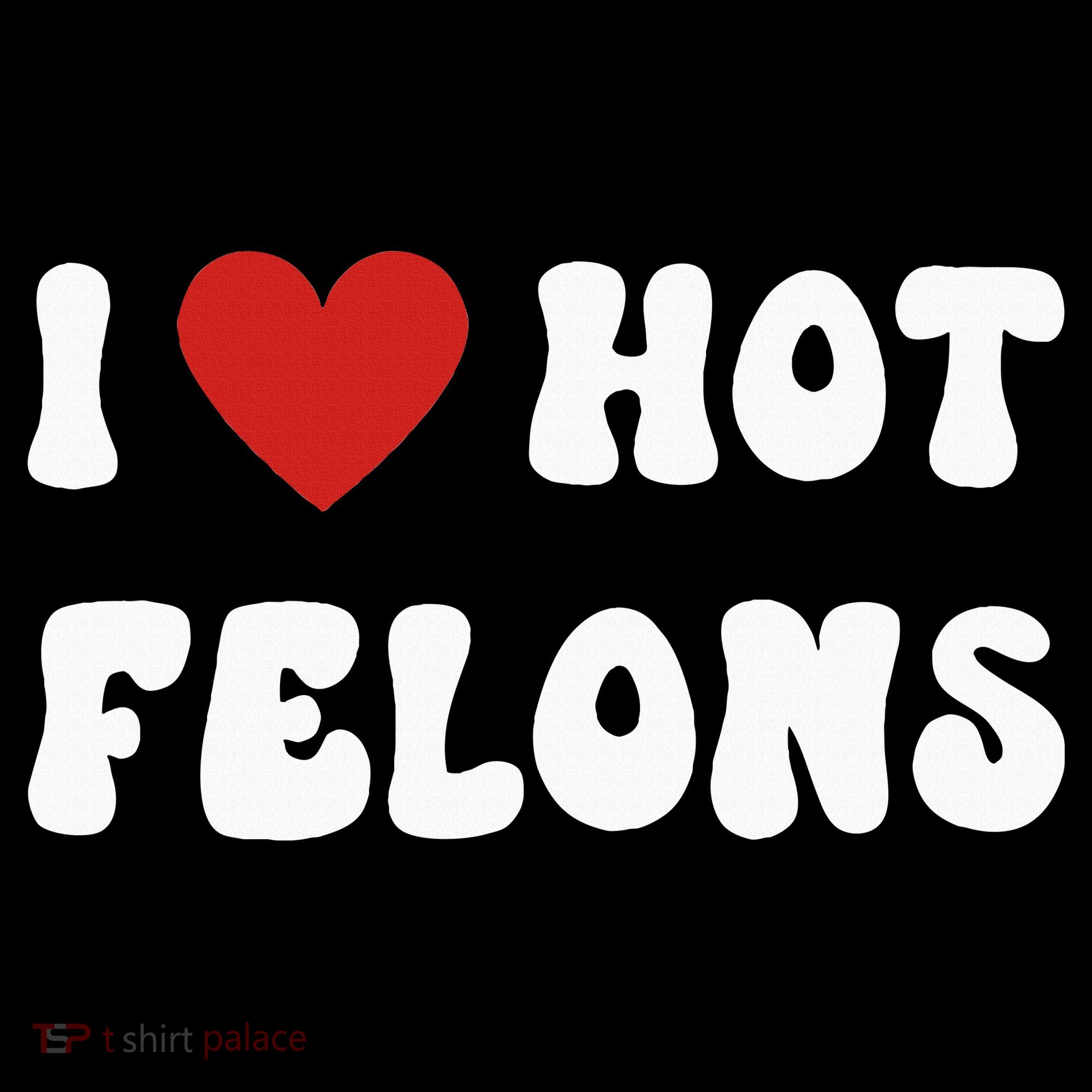 I Love Hot Felons Funny Statement Women's Hoodie