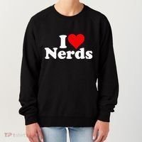 I LOVE HEART NERDS GEEKS funny quote sayings Women's Sweatshirt thumb 0