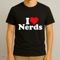 I LOVE HEART NERDS GEEKS funny quote sayings T-Shirt thumb 3