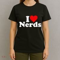 I LOVE HEART NERDS GEEKS funny quote sayings T-Shirt thumb 4