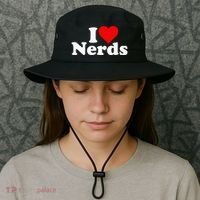 I LOVE HEART NERDS GEEKS funny quote sayings Bucket Hat thumb 3
