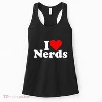 I LOVE HEART NERDS GEEKS funny quote sayings Women's Tank Top thumb 0