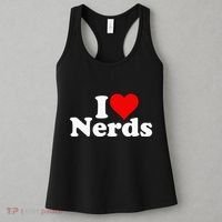 I LOVE HEART NERDS GEEKS funny quote sayings Women's Tank Top thumb 3