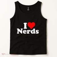 I LOVE HEART NERDS GEEKS funny quote sayings Tank Top thumb 2