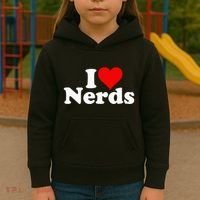 I LOVE HEART NERDS GEEKS funny quote sayings Kids Hoodie thumb 3