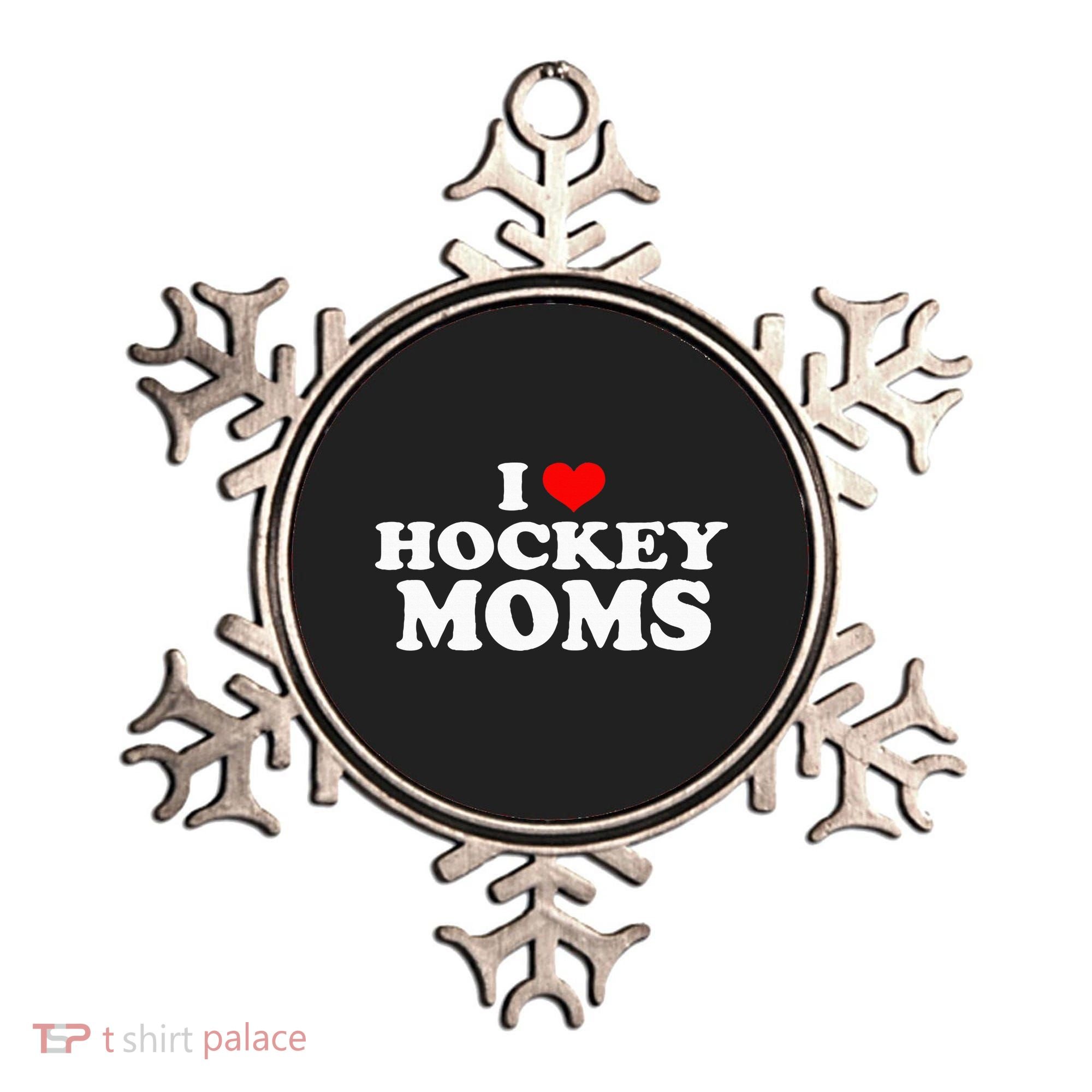 I Love Hockey Moms Funny Christmas Ornament