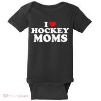 I Love Hockey Moms Funny Christmas Baby Bodysuit thumb 0