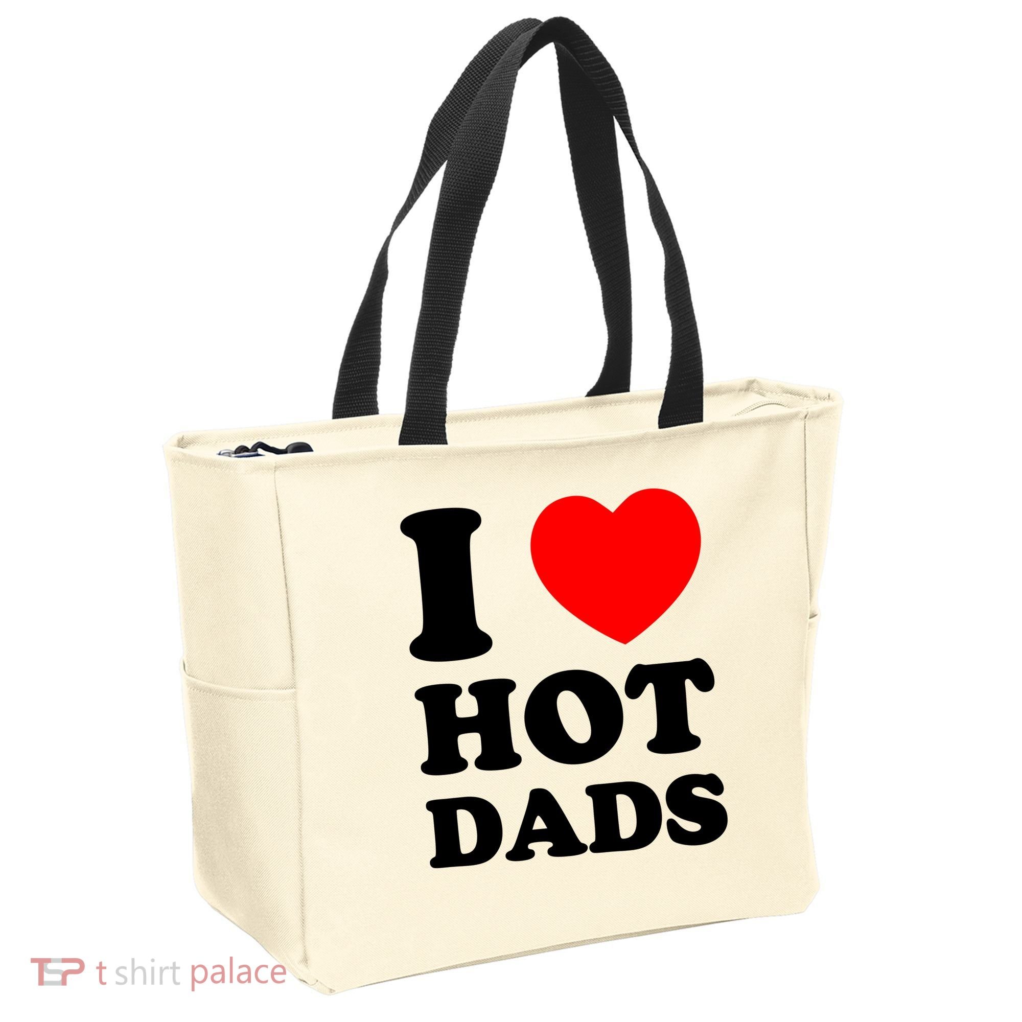 I Love Hot Dads Tote Bag