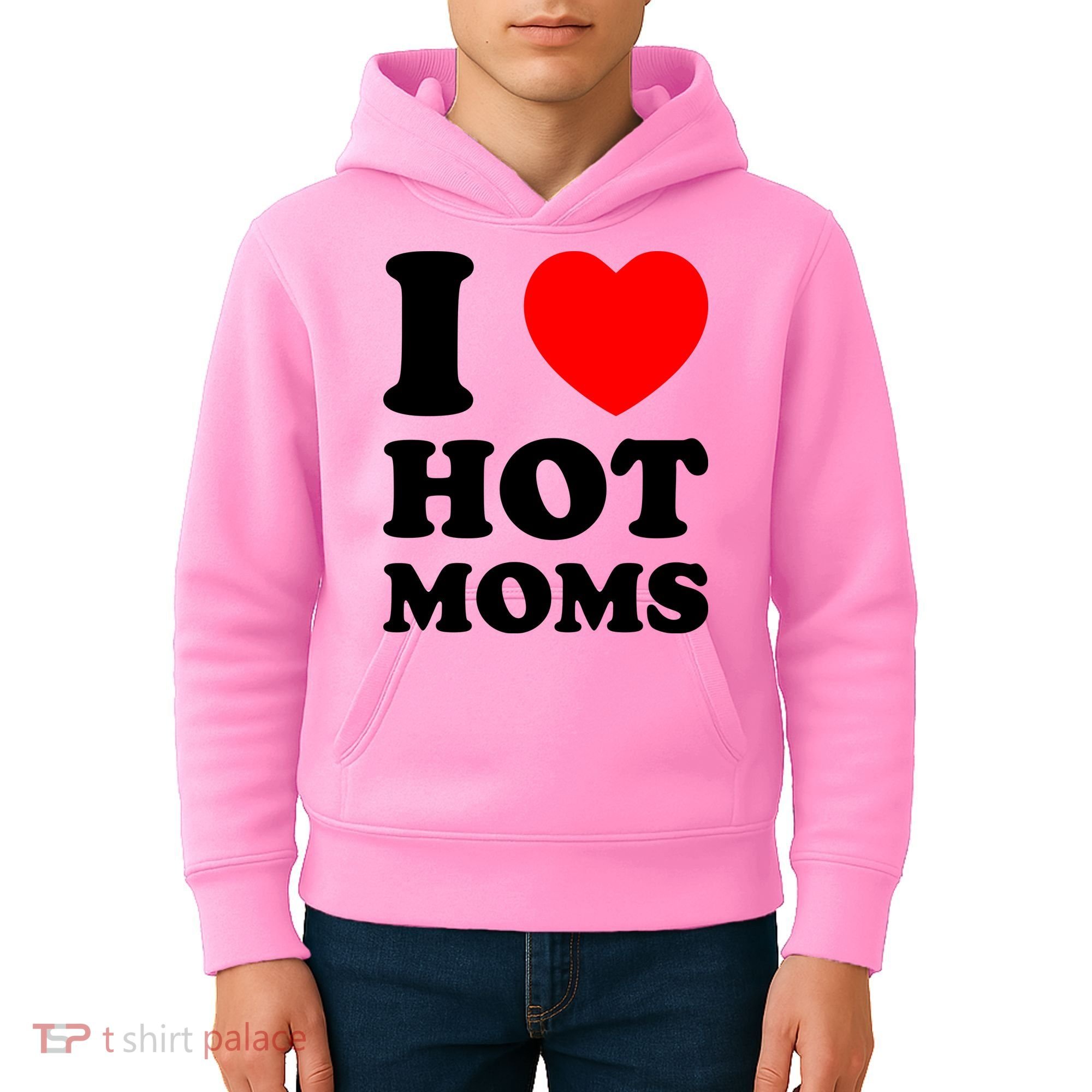 I Love Hot Moms Kids Hoodie