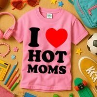 I Love Hot Moms Kids T-Shirt thumb 3