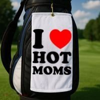 I Love Hot Moms Golf Towel thumb 2