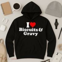 I Love Heart Biscuits And Gravy Hoodie thumb 3