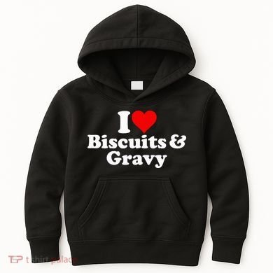 I Love Heart Biscuits And Gravy Kids Hoodie