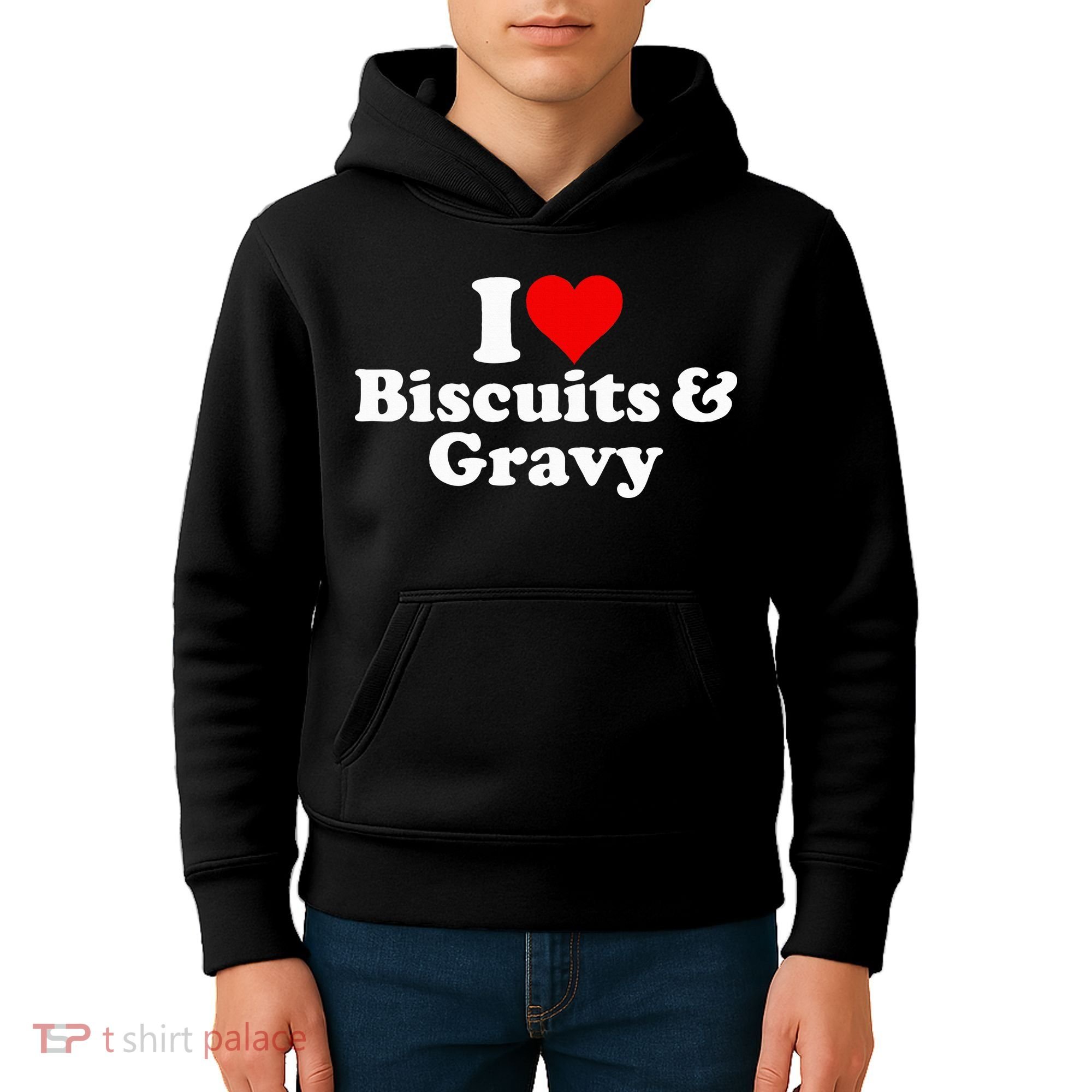 I Love Heart Biscuits And Gravy Kids Hoodie