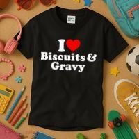 I Love Heart Biscuits And Gravy Kids T-Shirt thumb 3