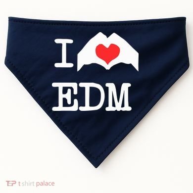 I Love Heart Edm USA-Made Doggie Bandana