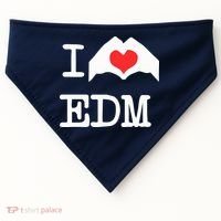 I Love Heart Edm USA-Made Doggie Bandana thumb 0