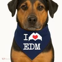 I Love Heart Edm USA-Made Doggie Bandana thumb 1