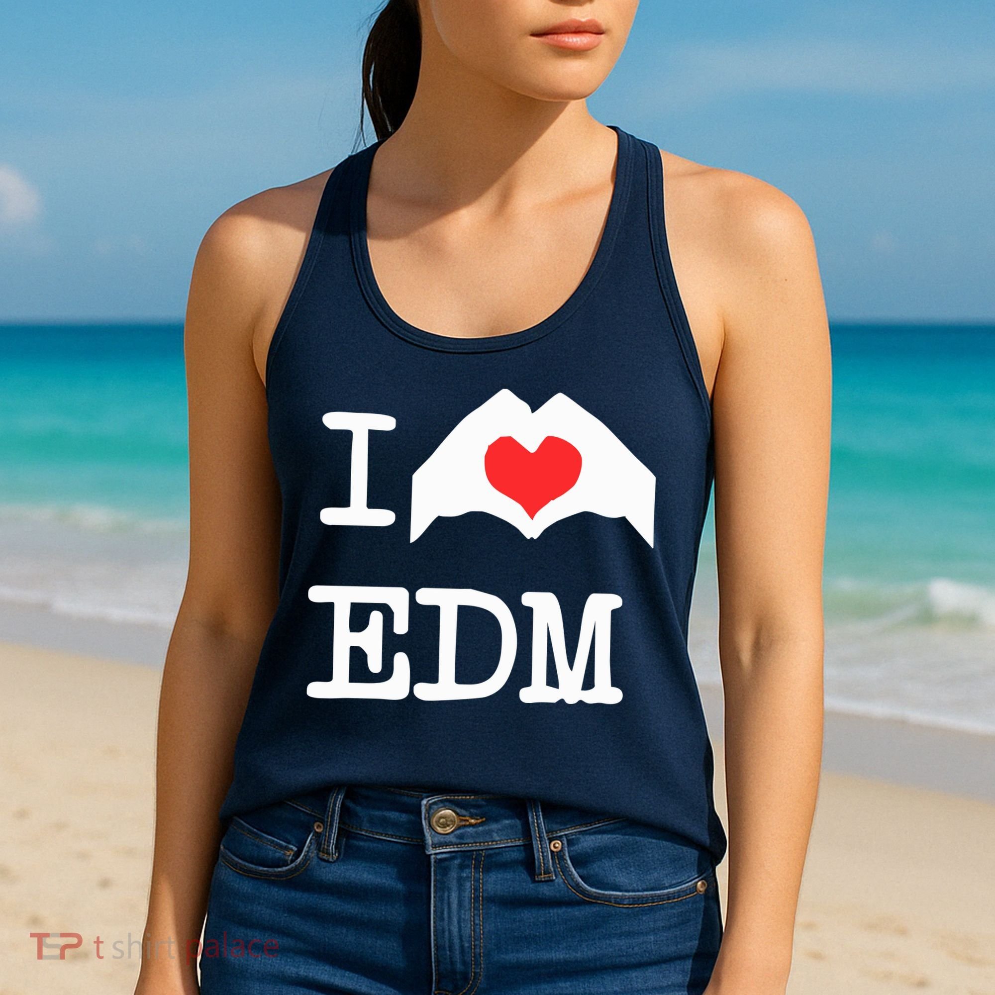 I Love Heart Edm Women's Tank Top