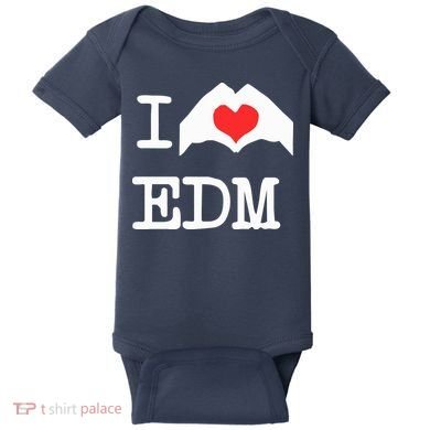 I Love Heart Edm Baby Bodysuit
