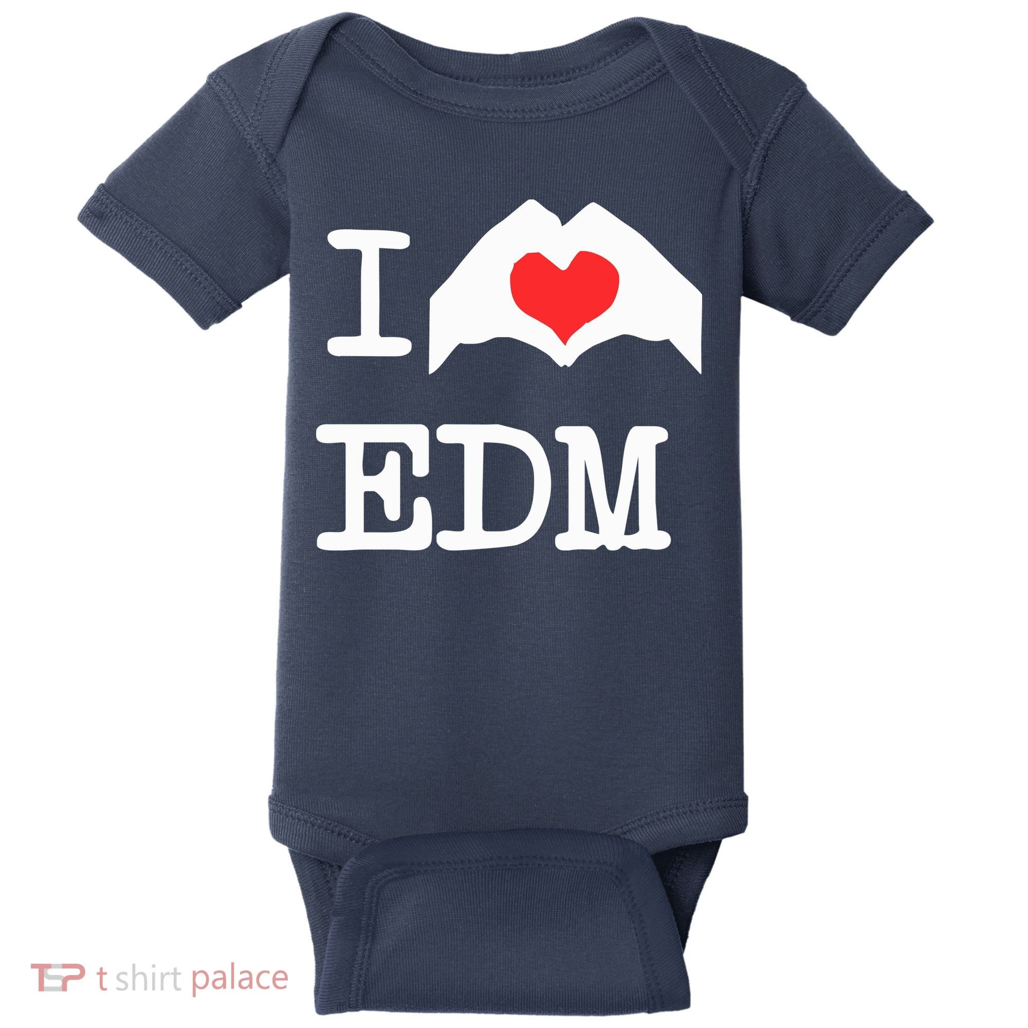 I Love Heart Edm Baby Bodysuit