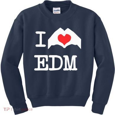 I Love Heart Edm Kids Sweatshirt