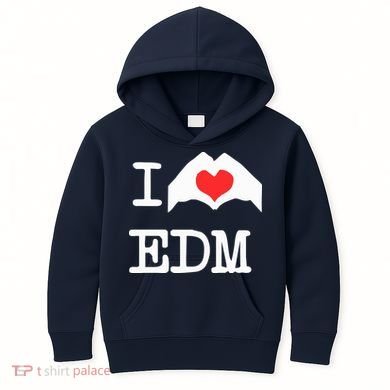 I Love Heart Edm Kids Hoodie