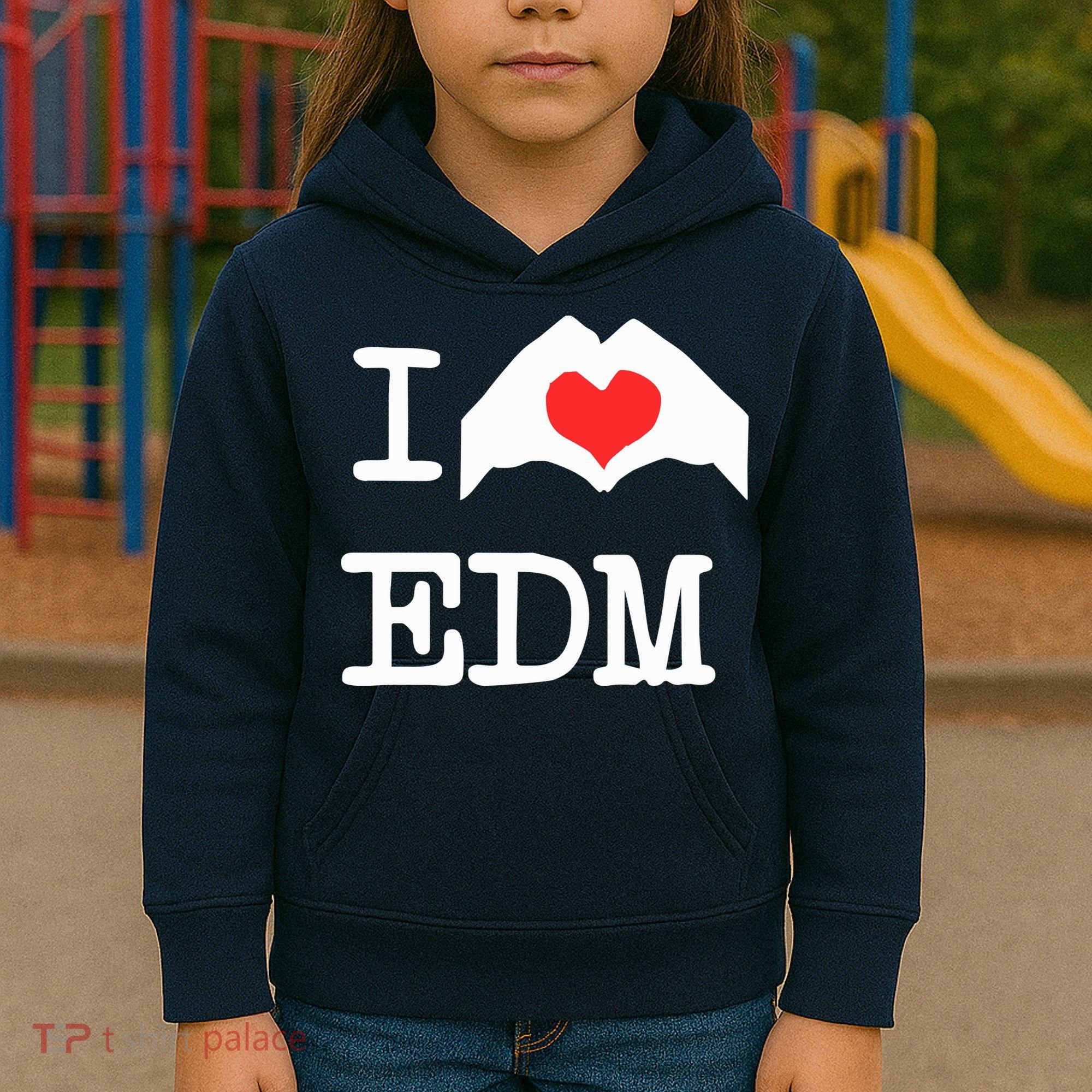 I Love Heart Edm Kids Hoodie
