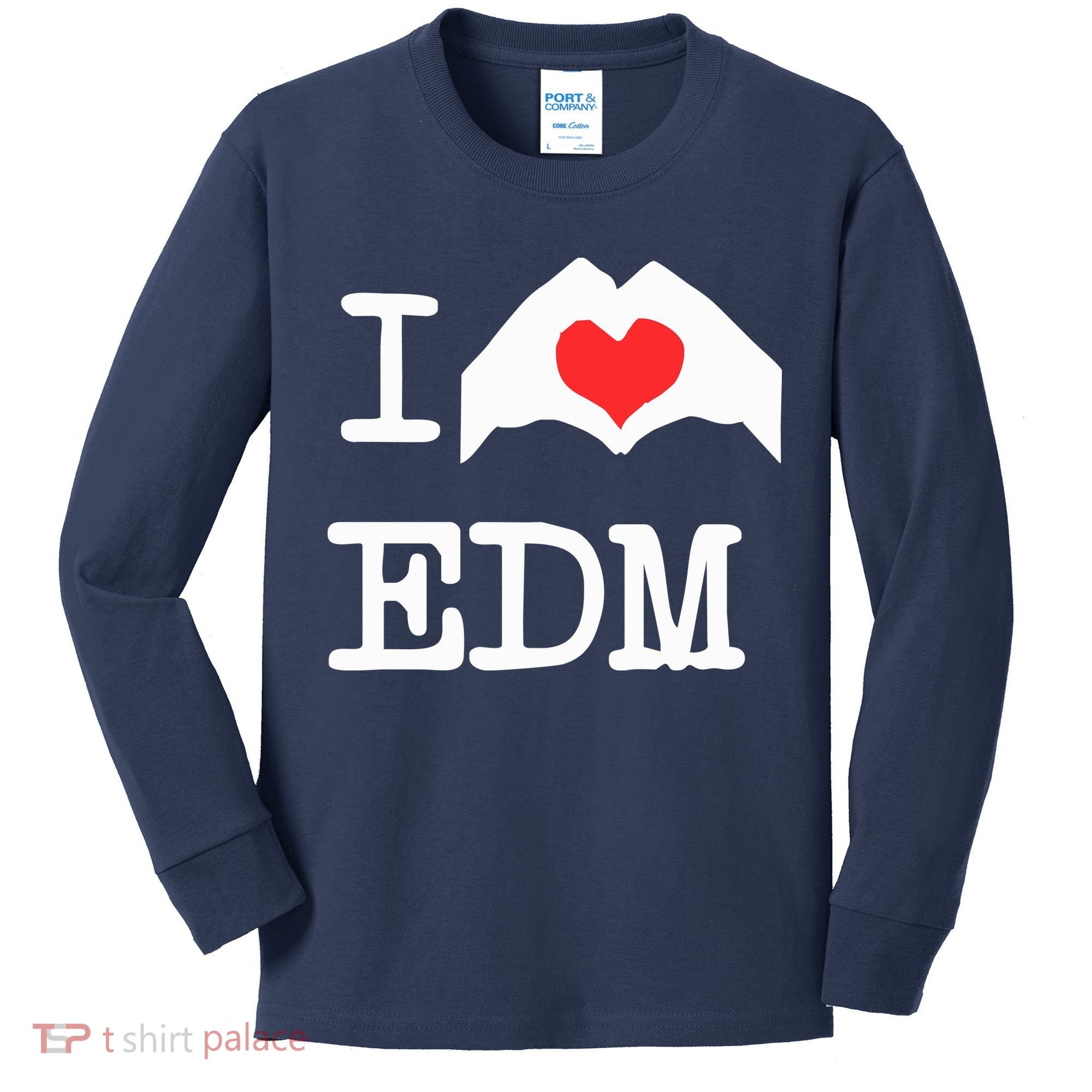 I Love Heart Edm Kids Long Sleeve Shirt