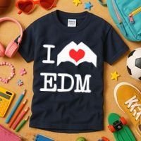 I Love Heart Edm Kids T-Shirt thumb 3