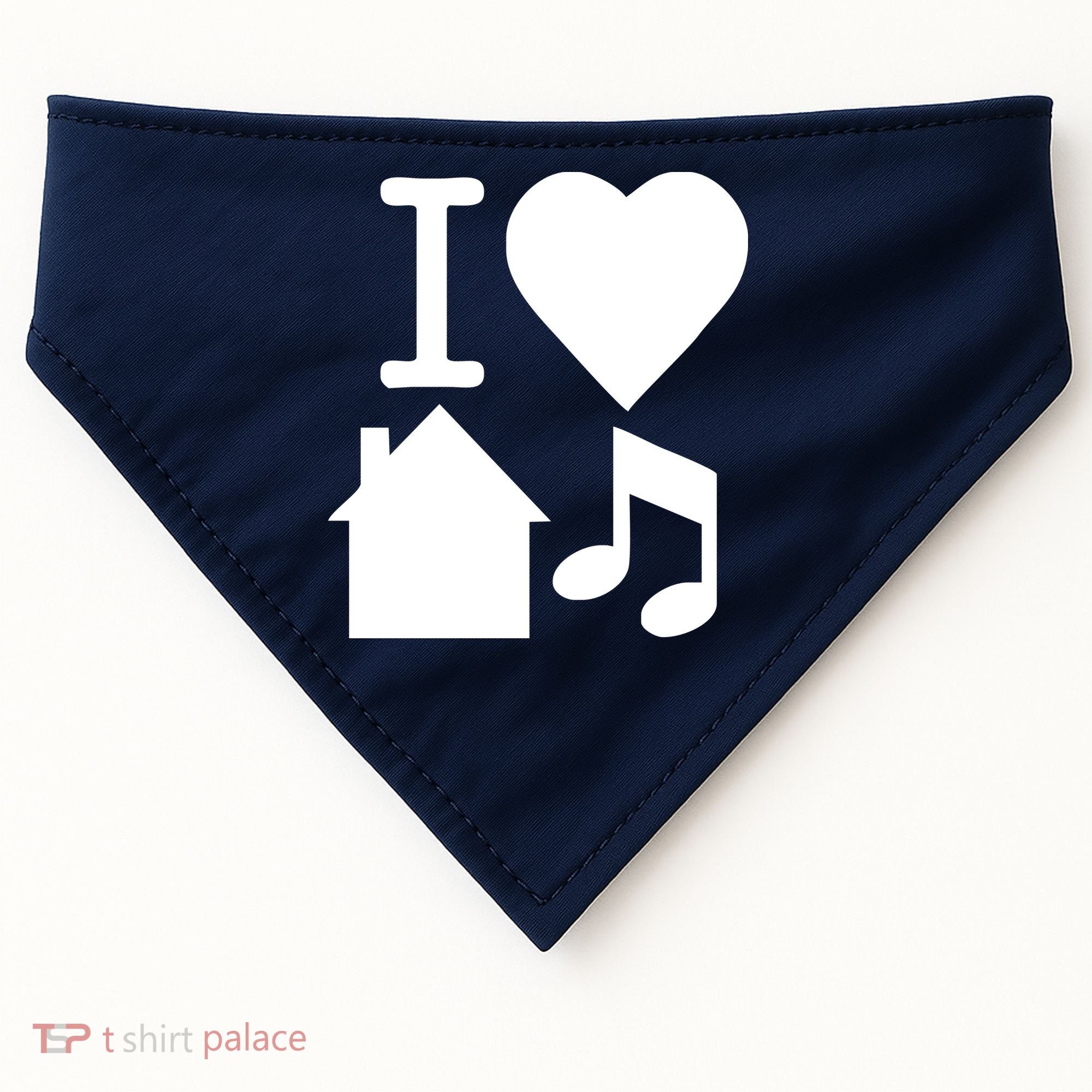 I Love House Music DJ USA-Made Doggie Bandana