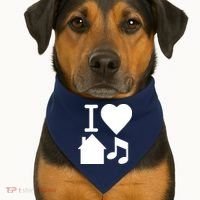 I Love House Music DJ USA-Made Doggie Bandana thumb 1
