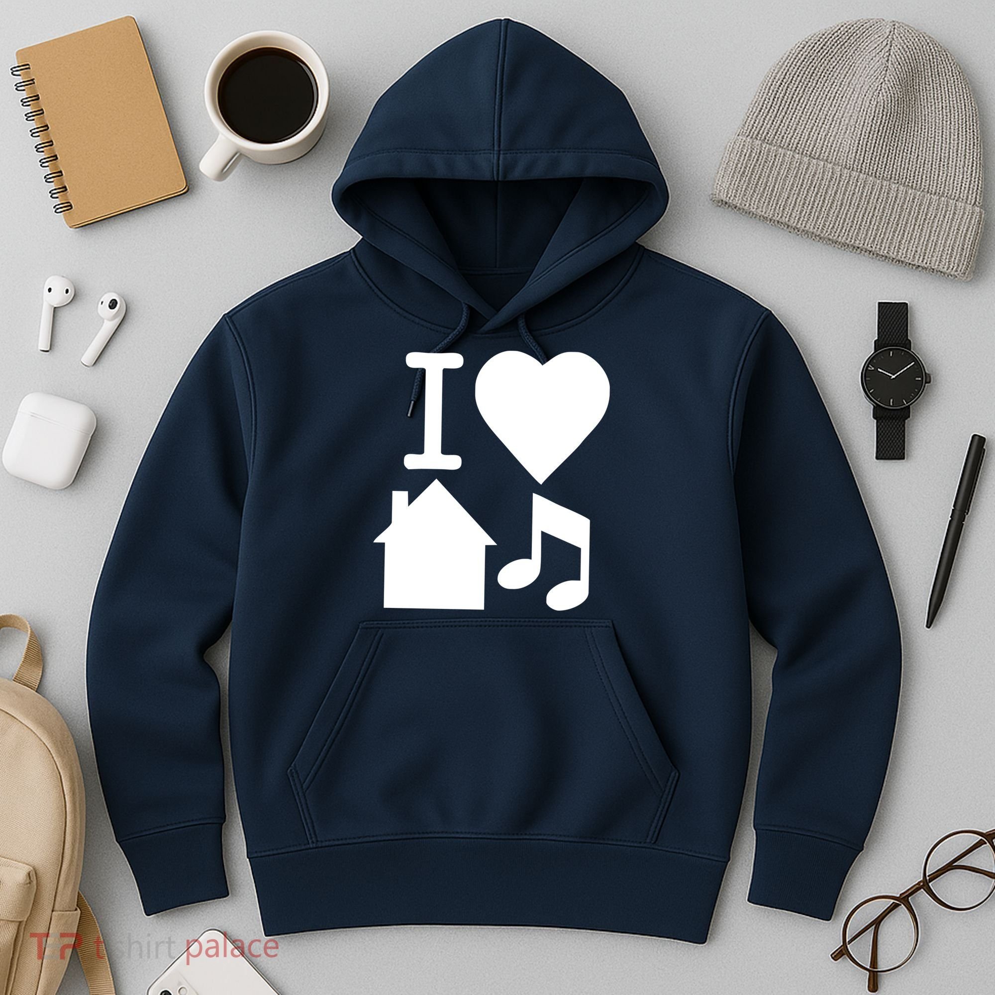 I Love House Music DJ Hoodie