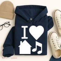 I Love House Music DJ Hoodie thumb 4
