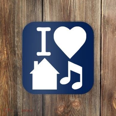 I Love House Music DJ Coaster