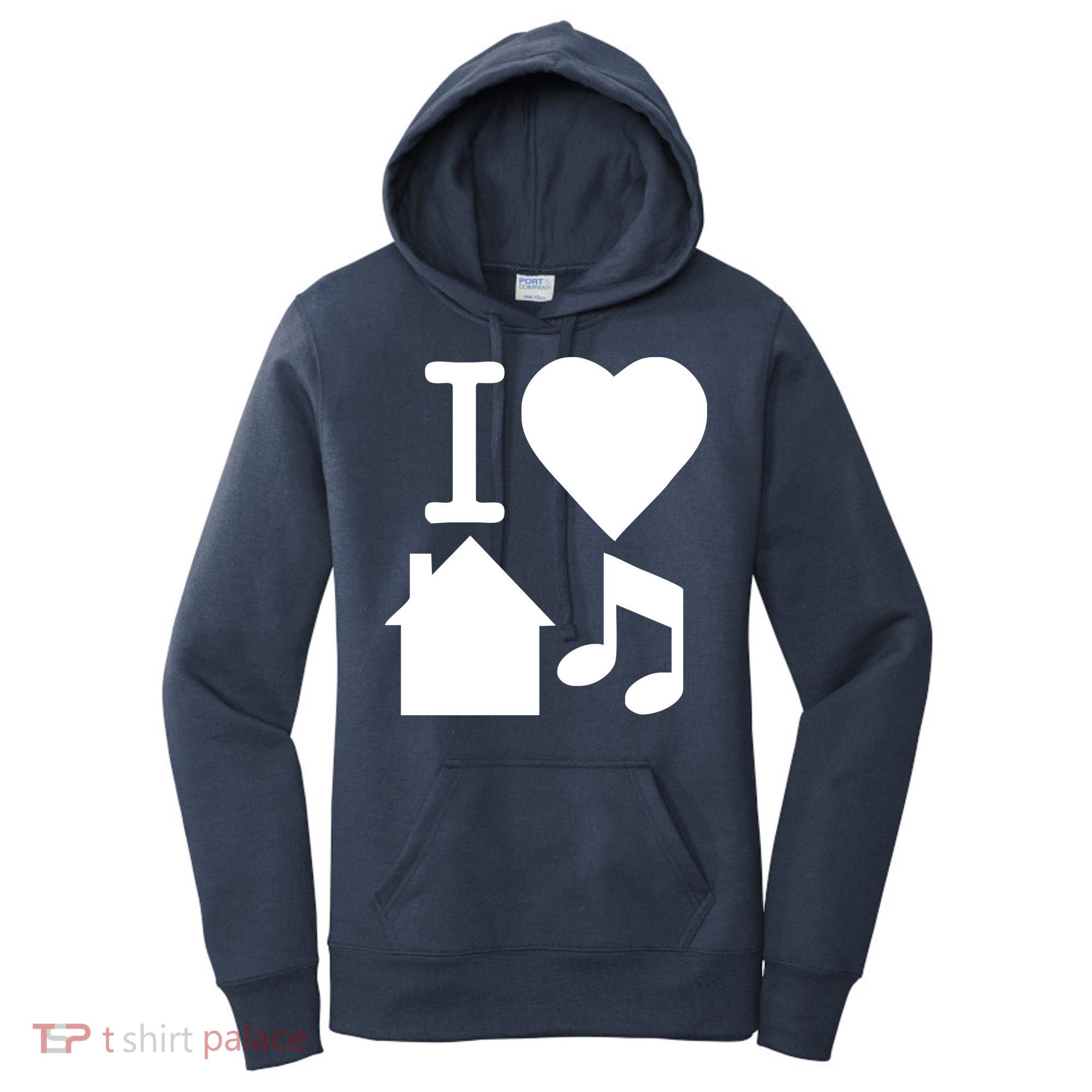 I Love House Music DJ Women's Hoodie