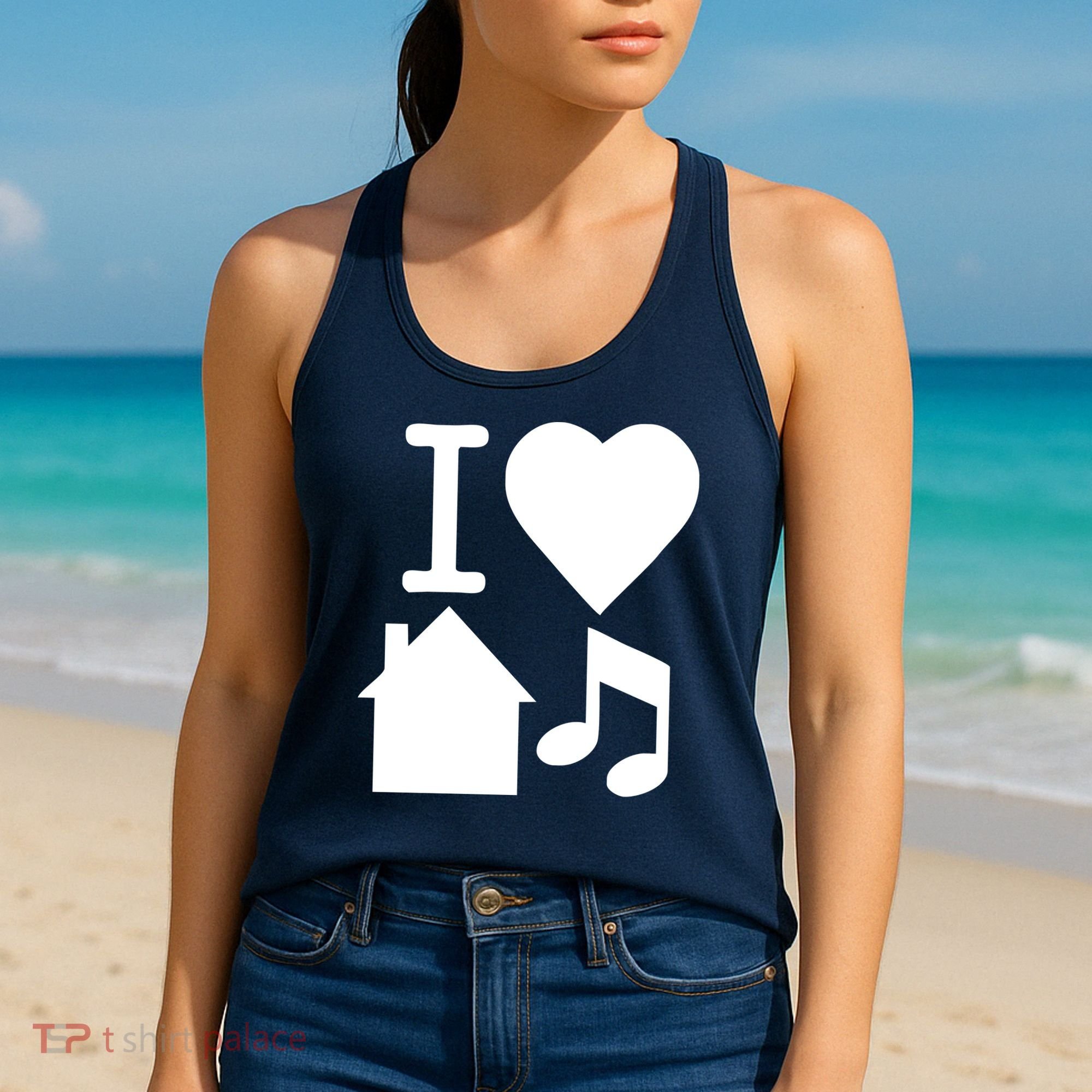 I Love House Music DJ Women's Tank Top