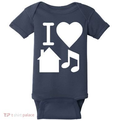 I Love House Music DJ Baby Bodysuit