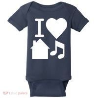 I Love House Music DJ Baby Bodysuit thumb 0