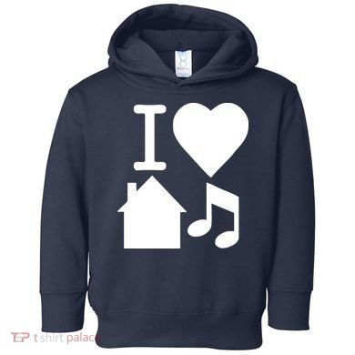 I Love House Music DJ Toddler Hoodie