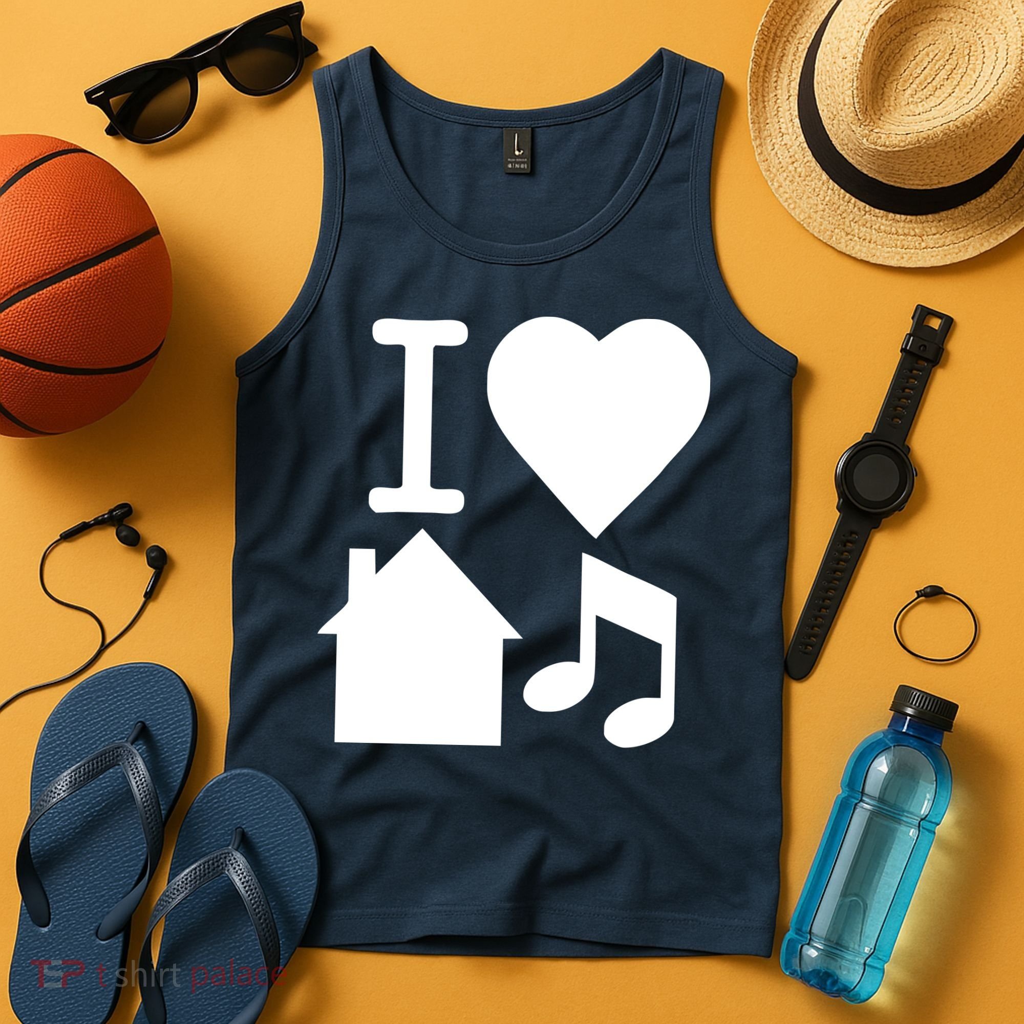I Love House Music DJ Tank Top