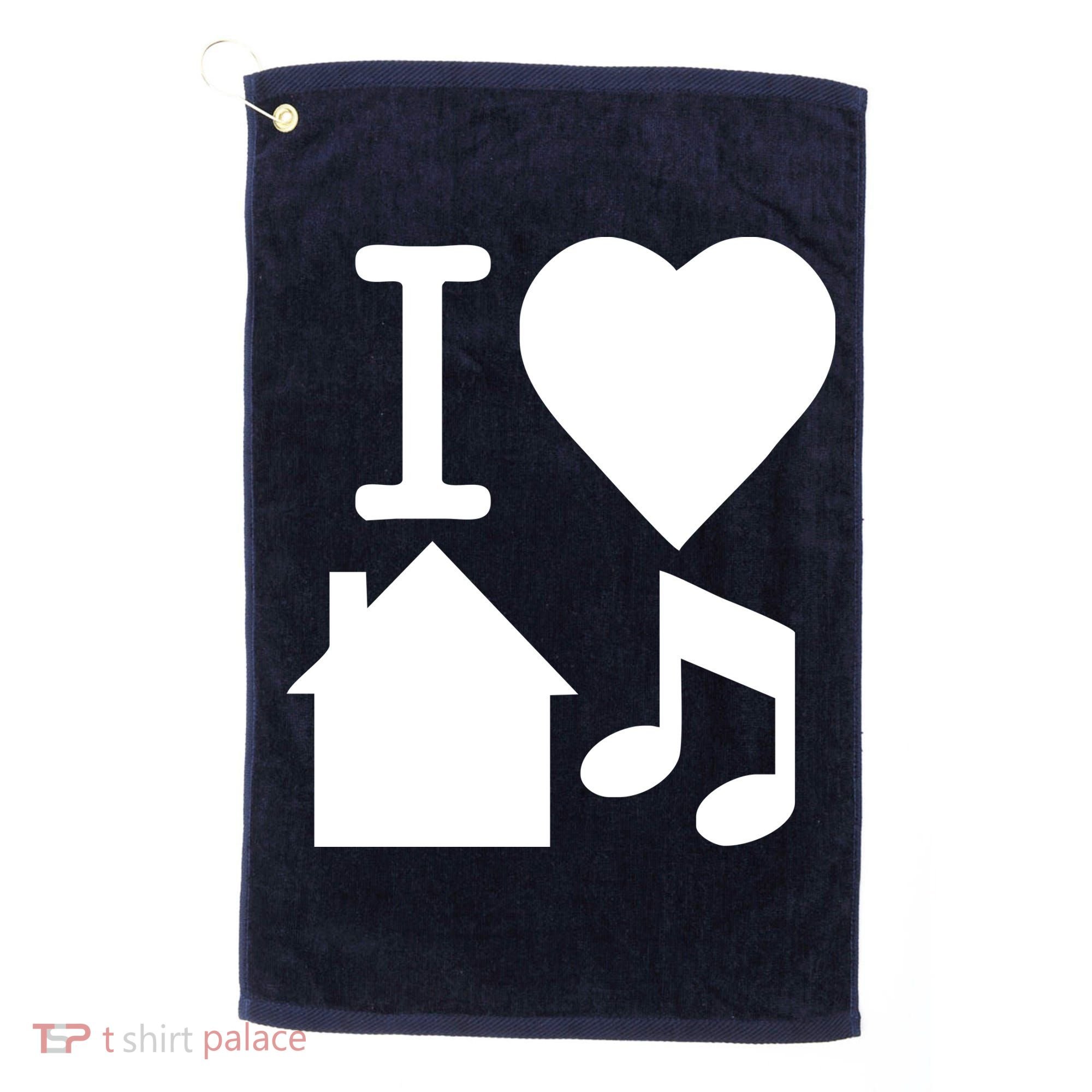 I Love House Music DJ Golf Towel