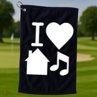 I Love House Music DJ Golf Towel thumb 1