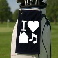 I Love House Music DJ Golf Towel thumb 2