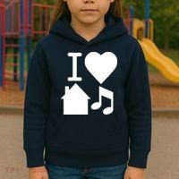 I Love House Music DJ Kids Hoodie thumb 3