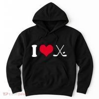 I Love Hockey, Sticks And Puck Hoodie thumb 0