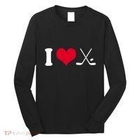 I Love Hockey, Sticks And Puck Long Sleeve Shirt thumb 0