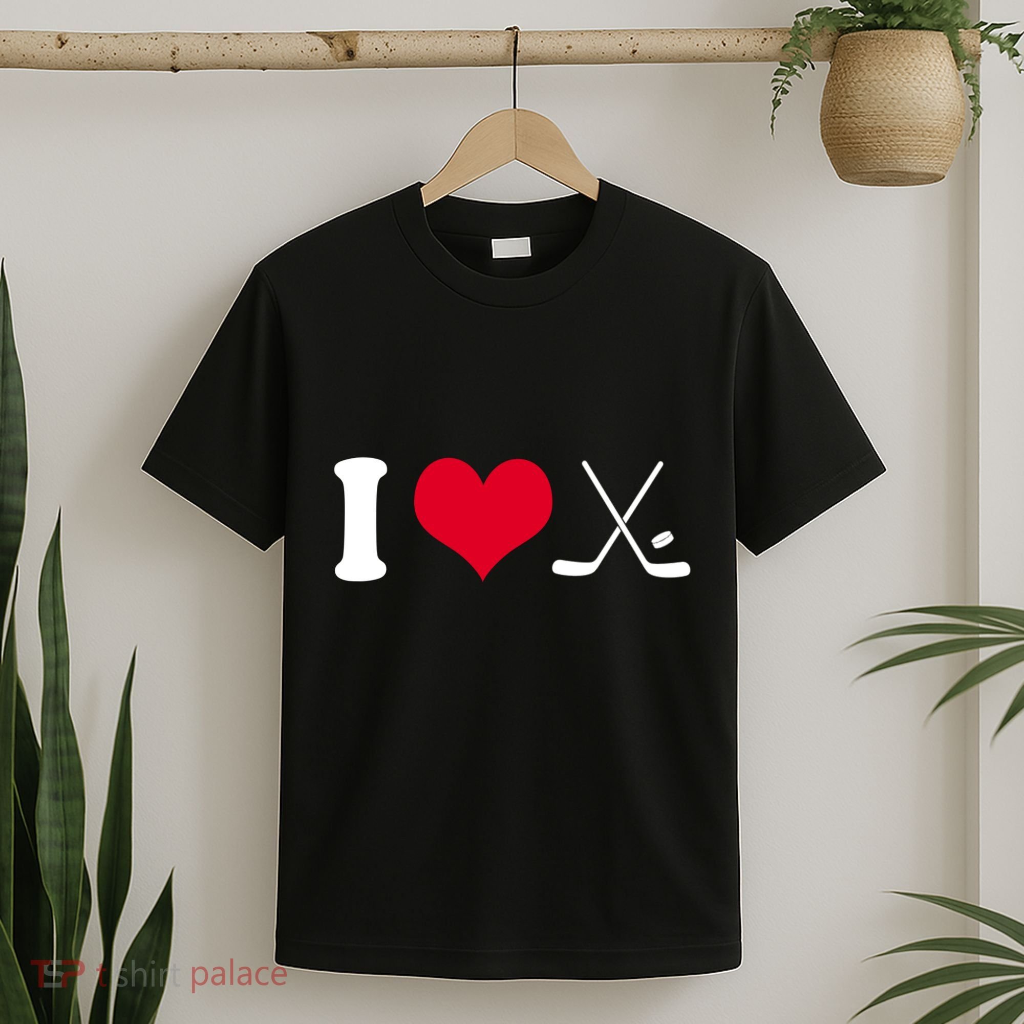 I Love Hockey, Sticks And Puck T-Shirt